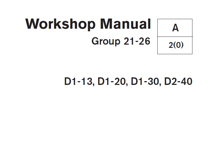 Volvo Penta D1-13, D1-20, D1-30, D2-40 Workshop Manual