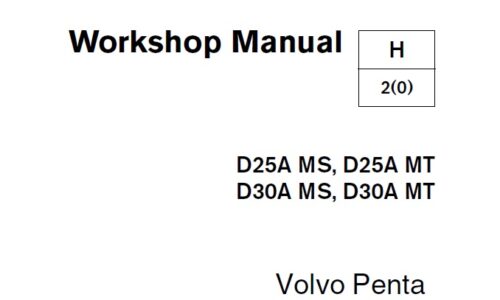 Volvo Penta D25A & D30A MS MT Marine Engine Workshop Manual