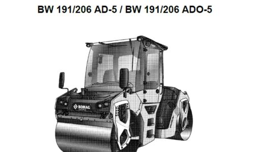 Bomag BW 191 206 AD-5 ADO-5 Tandem Vibratory Roller Service Manual