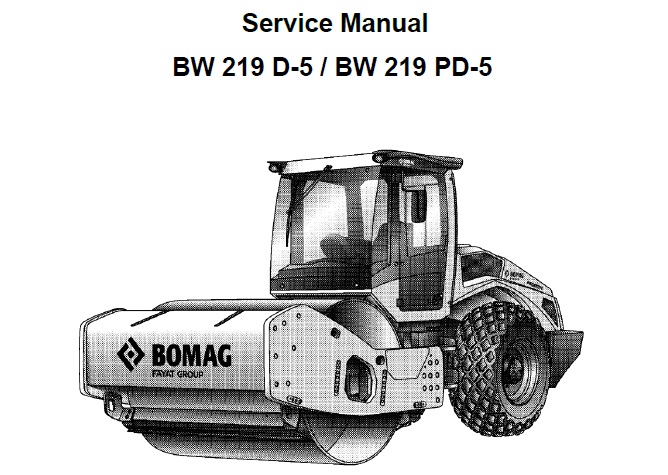 Bomag BW 219 D-5, PD-5 Single Drum Roller Service Manual