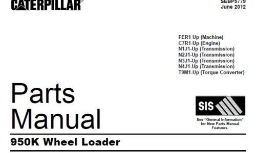 Caterpillar Cat 950K Wheel Loader Parts Manual (FER)