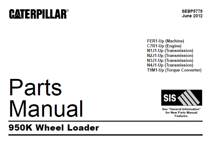 Caterpillar Cat 950K Wheel Loader Parts Manual (FER)