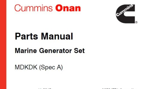 Onan MDKDK (Spec A) Marine Generator Set Parts Manual