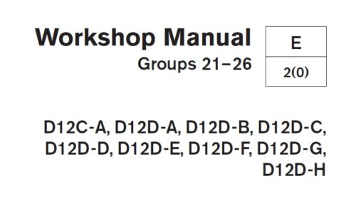 Volvo Penta D12 Series Marine Diesel Engines Workshop Manual