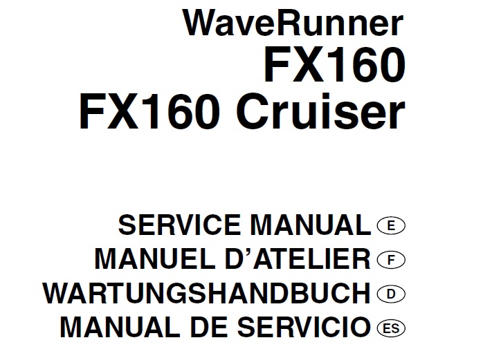 Yamaha FX160 Cruiser WaveRunner Service Repair Manual