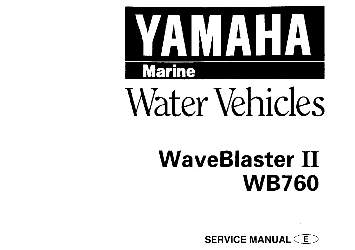 Yamaha WB760 WaveBlaster II Water Vehicles Service Manual