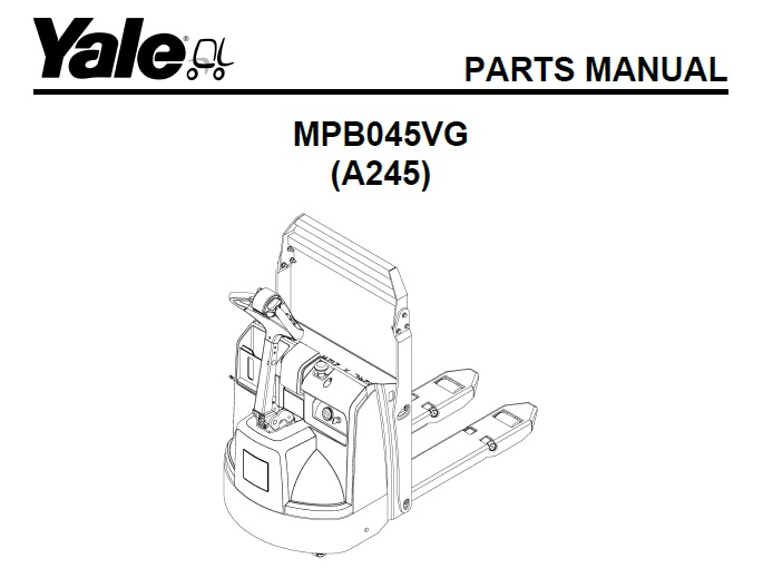 Yale (A245) MPB045VG Forklift Parts Manual