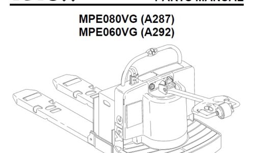 Yale (A287) MPE080VG, (A292) MPE060VG Forklift Parts Manual