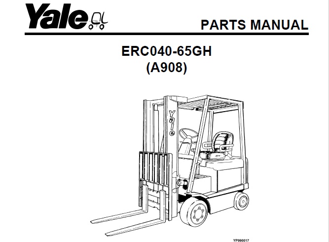 Yale (A908) ERC040-65GH Forklift Parts Manual
