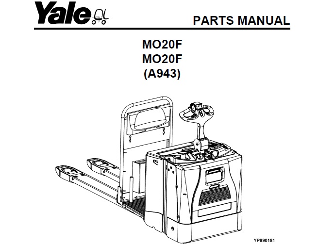 Yale (A943) MO20F, MO20F Forklift Parts Manual