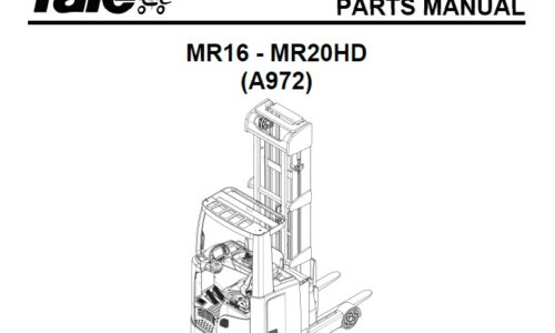 Yale (A972) MR16 - MR20HD Forklift Parts Manual