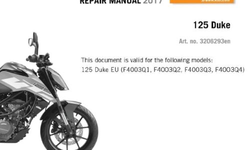 KTM 125 Duke Service Repair Manual 2017