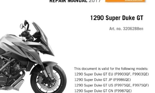 KTM 1290 Super Duke GT Service Repair Manual 2017