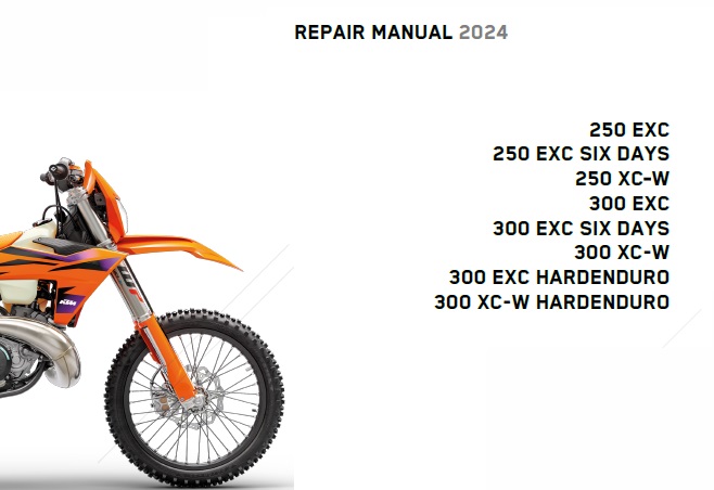 KTM 250, 300 EXC, XC-W Service Manual 2024