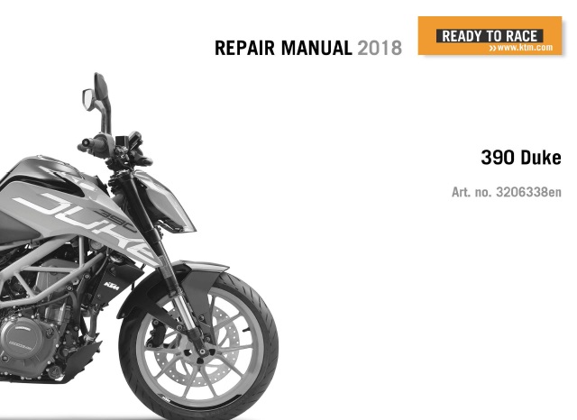 KTM 390 Duke Service Manual 2018