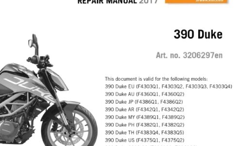 KTM 390 Duke Service Repair Manual 2017