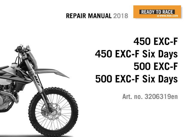KTM 450 EXC-F, 500 EXC-F Service Manual 2018