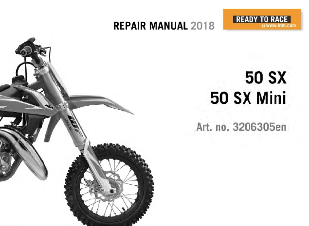 KTM 50 SX, 50 SX Mini Service Manual 2018