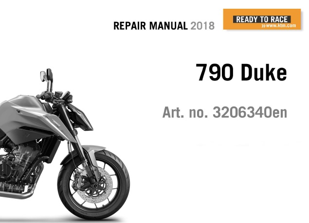 KTM 790 Duke Service Manual 2018