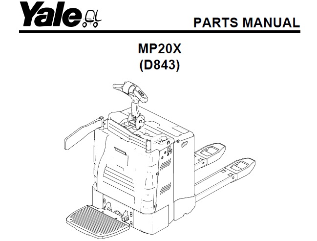 Yale (D843) MP20X Forklift Parts Manual 2010