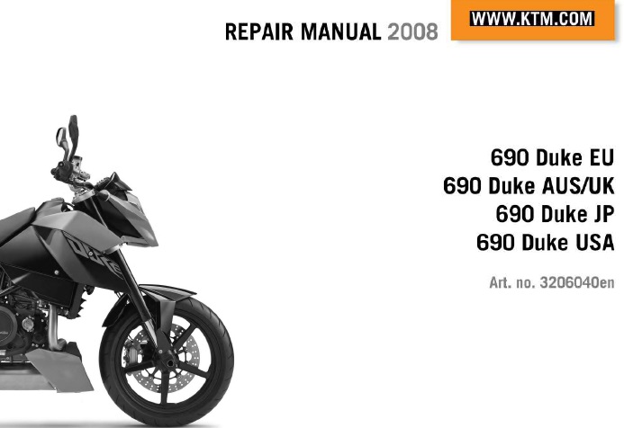 KTM 690 Duke Service Repair Manual 2008