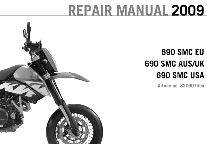 KTM 690 SMC Service Repair Manual 2009