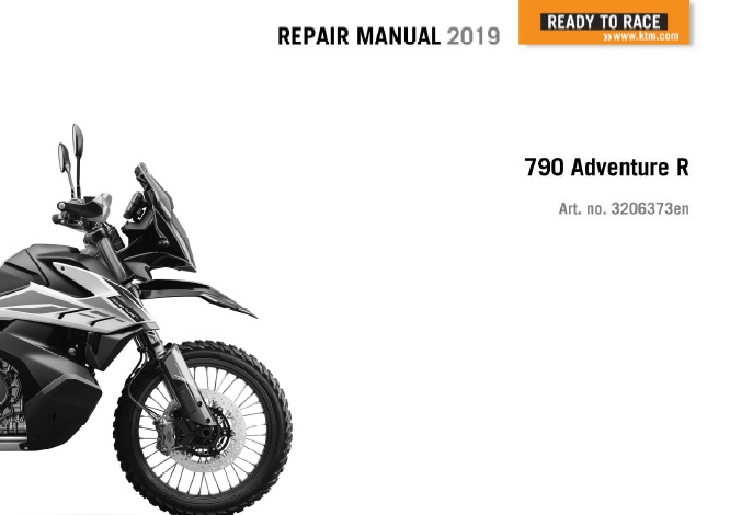 KTM 790 Adventure R Service Repair Manual 2019