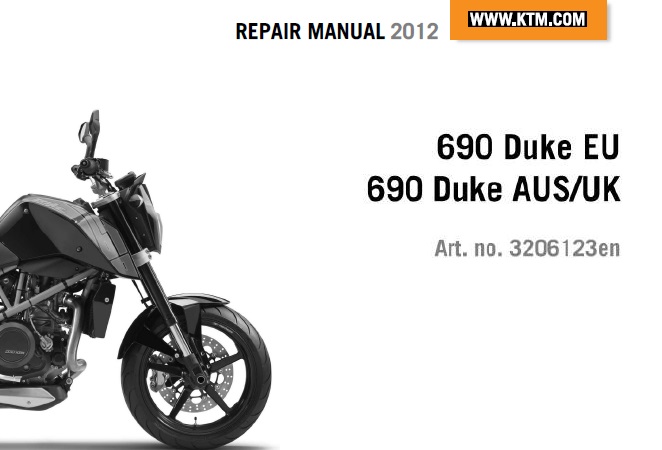 KTM 690 Duke Service Repair Manual 2012