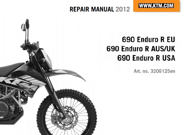 KTM 690 Enduro Service Repair Manual 2012
