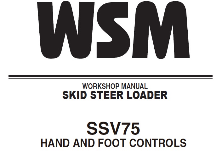 Kubota SSV75 Skid Steer Loader Workshop Manual