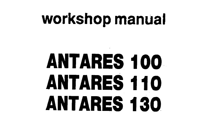 Same Antares 100, 110, 130 Tractor Workshop Service Manual