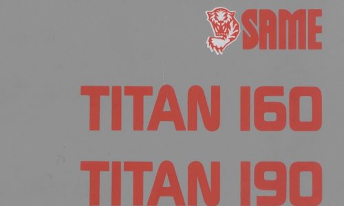Same Titan 160, 190 Tractor Workshop Service Manual