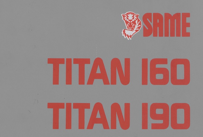 Same Titan 160, 190 Tractor Workshop Service Manual