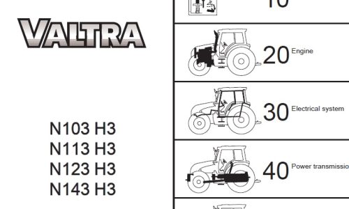 Valtra N103 H3, N113 H3, N123 H3, N143 H3 (N3 Series) Tractor Service Manual