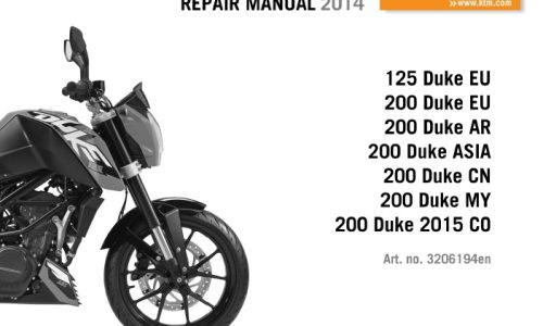 KTM 125 Duke, 200 Duke Service Repair Manual 2014