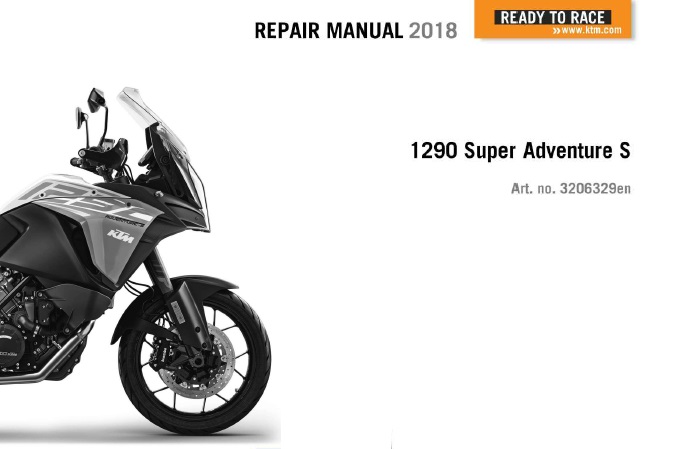 KTM 1290 Super Adventure S Service Repair Manual 2018