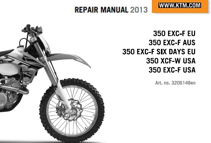 KTM 350 EXC-F, XCF-W Service Repair Manual 2013