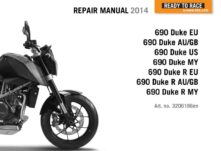 KTM 690 Duke R Service Repair Manual 2014