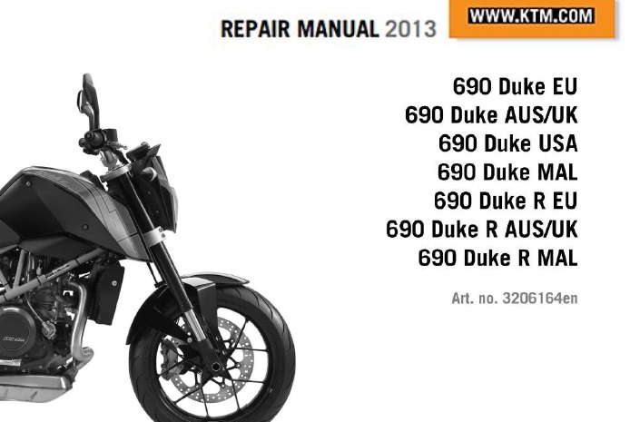 KTM 690 Duke Service Repair Manual 2013