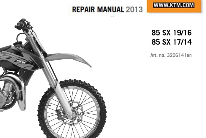 KTM 85 SX Service Repair Manual 2013