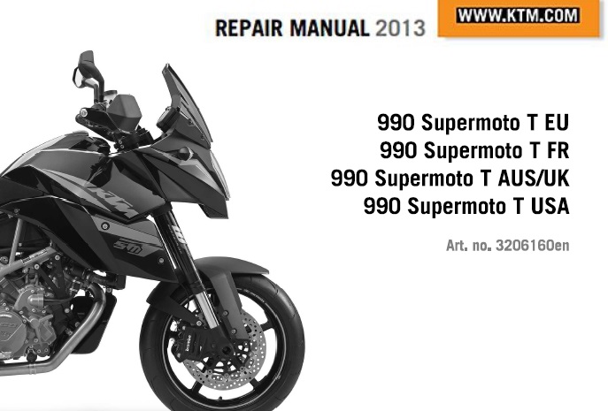 KTM 990 Supermoto T Service Repair Manual 2013