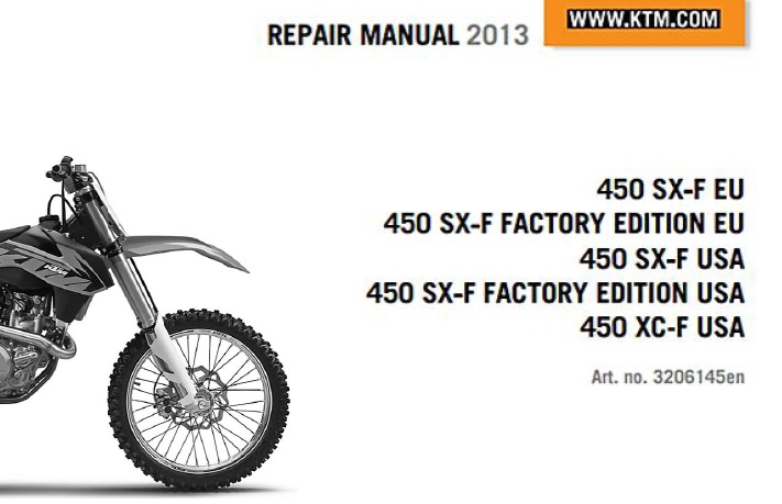 KTM 450 SX-F, XC-F Service Repair Manual 2013