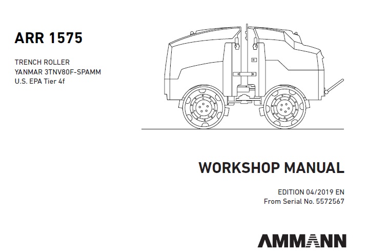 AMMANN ARR 1575 Trench Roller Service Repair Manual
