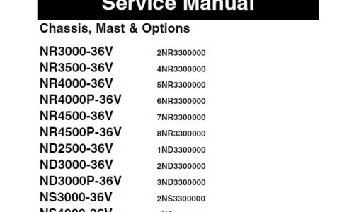 Cat NR3000-36V to NS4000-36V Forklift Service Repair Manual