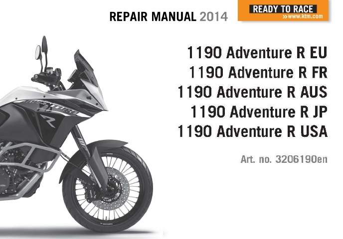 KTM 1190 Adventure R Service Repair Manual 2014