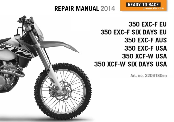 KTM 350 EXC-F, XCF-W Service Repair Manual 2014