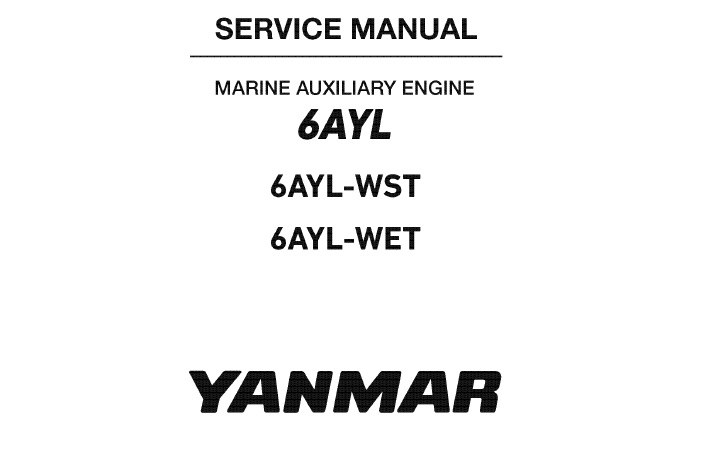 Yanmar 6AYL-WST, 6AYL-WET Marine Engine Service Manual
