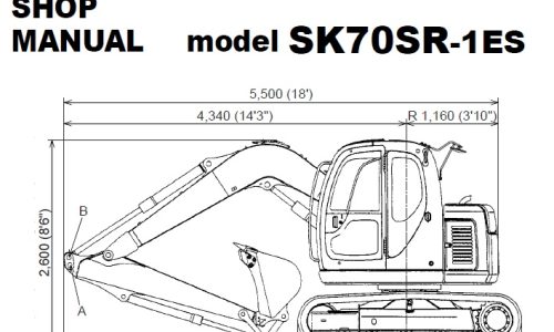 Kobelco SK70SR-1ES Excavator Shop Manual (YT04-07175-)