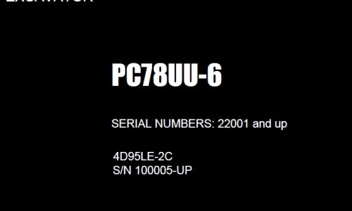 Komatsu PC78UU-6 Hydraulic Excavator Parts Manual (22001-)