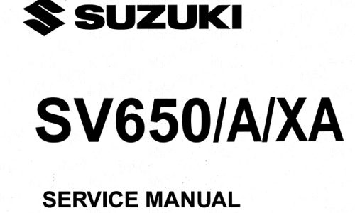 Suzuki SV650, SV650A, SV650XA Service Manual (2017-2019)